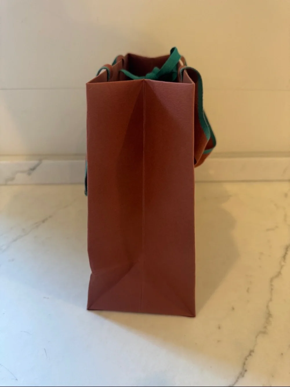 Loro Piana Brown shoppingBag with Teal-Trim Handles 12x9x5